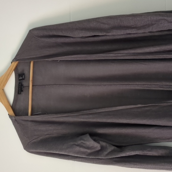 Tahari Linen long line Minimalist Boho Beachy Coastal Open Cardigan DusterLarge - Picture 2 of 8